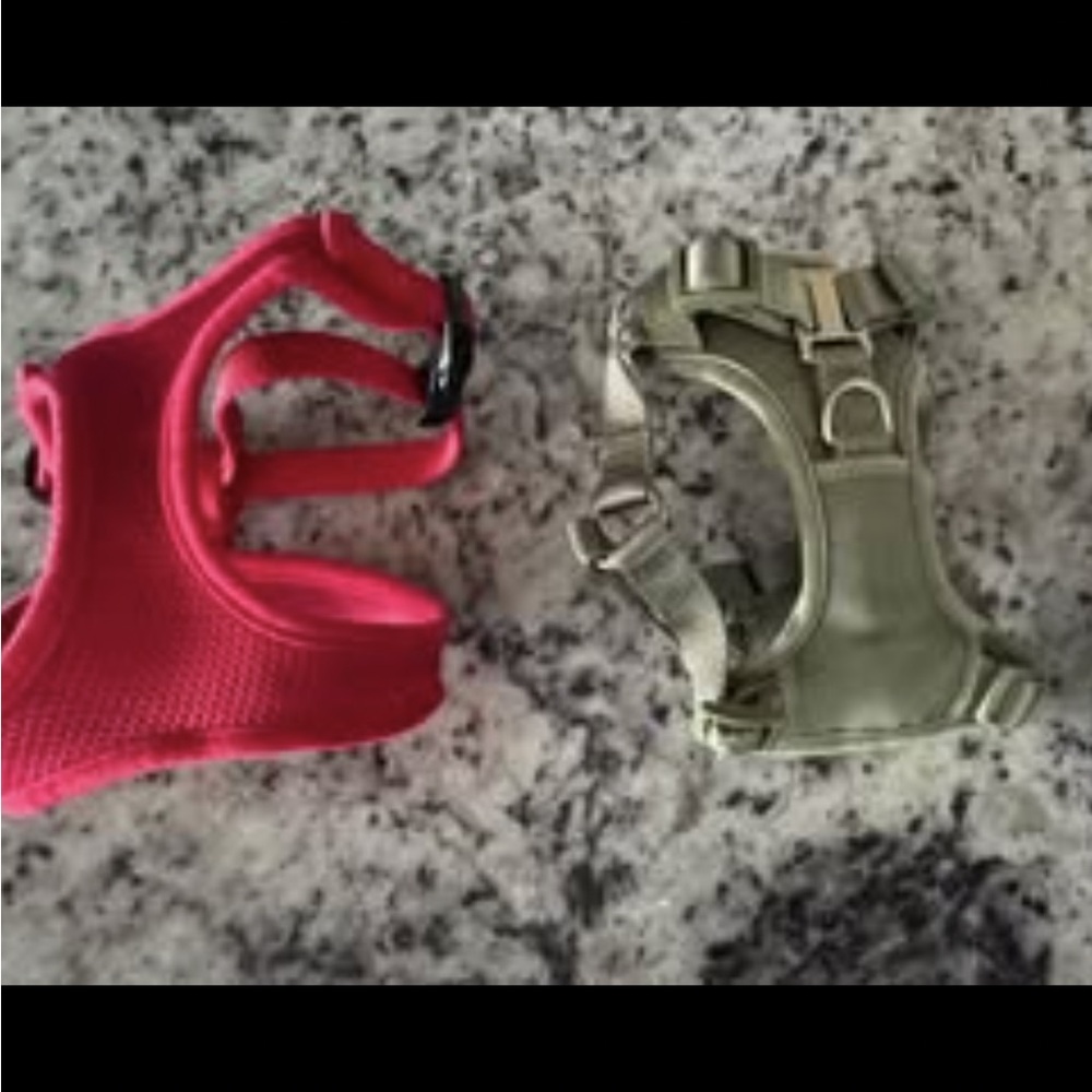 Red and Green Dog Harness Set - size small